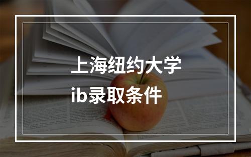 上海纽约大学ib录取条件