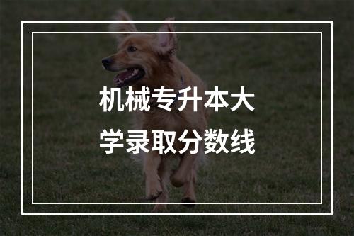 机械专升本大学录取分数线