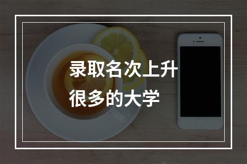 录取名次上升很多的大学