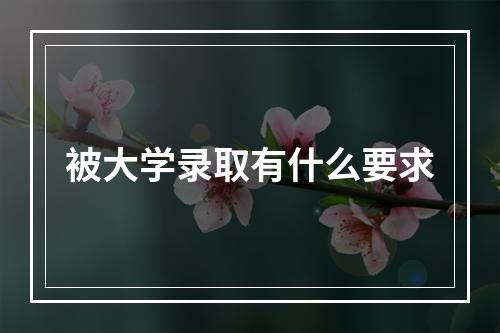 被大学录取有什么要求