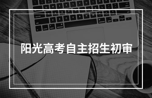 阳光高考自主招生初审