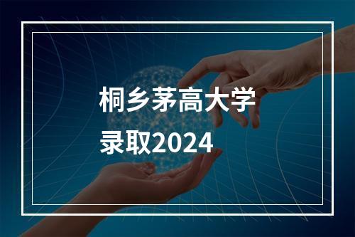 桐乡茅高大学录取2024