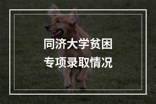 同济大学贫困专项录取情况