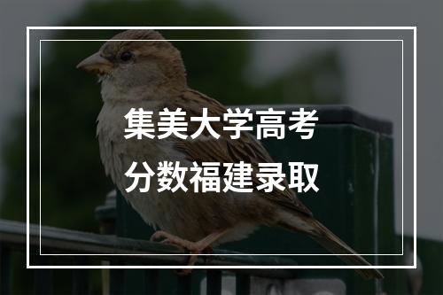 集美大学高考分数福建录取