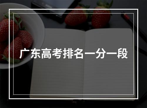 广东高考排名一分一段