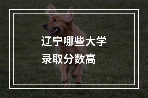 辽宁哪些大学录取分数高