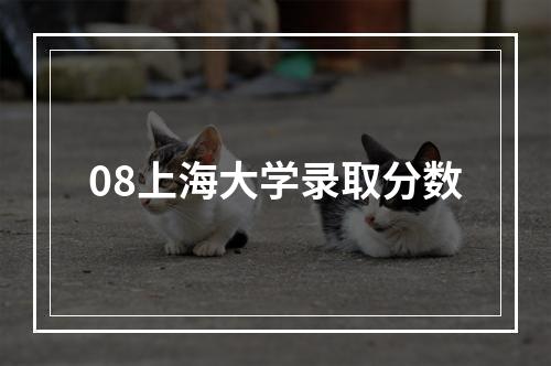 08上海大学录取分数