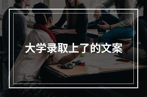 大学录取上了的文案