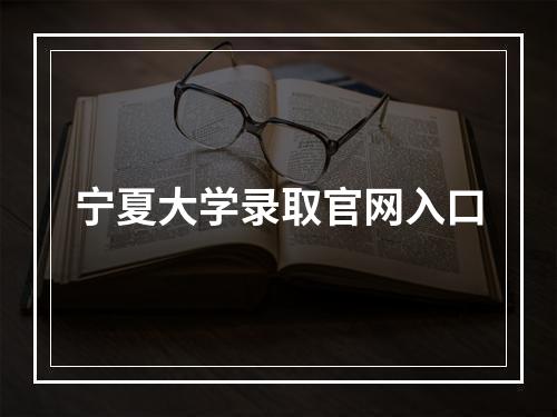 宁夏大学录取官网入口