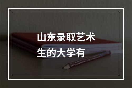 山东录取艺术生的大学有