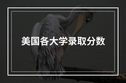 美国各大学录取分数