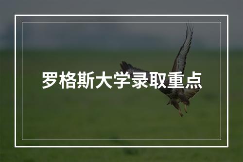 罗格斯大学录取重点