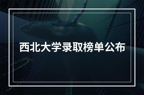 西北大学录取榜单公布