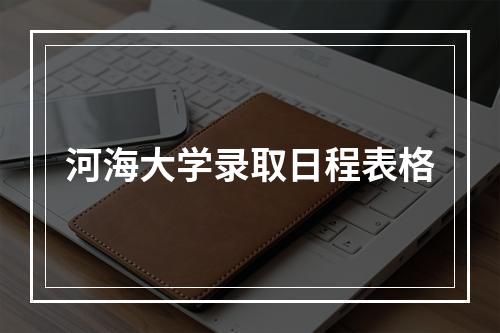 河海大学录取日程表格