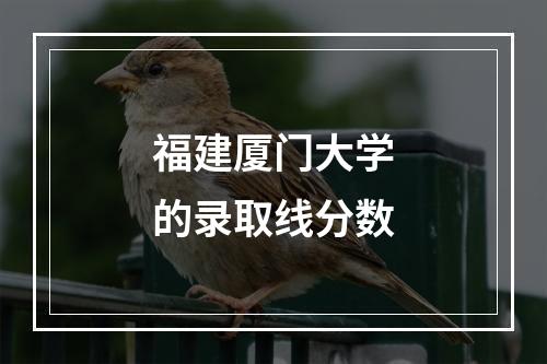 福建厦门大学的录取线分数