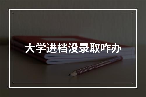 大学进档没录取咋办