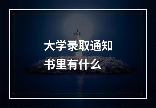 大学录取通知书里有什么