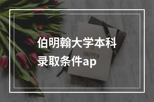 伯明翰大学本科录取条件ap