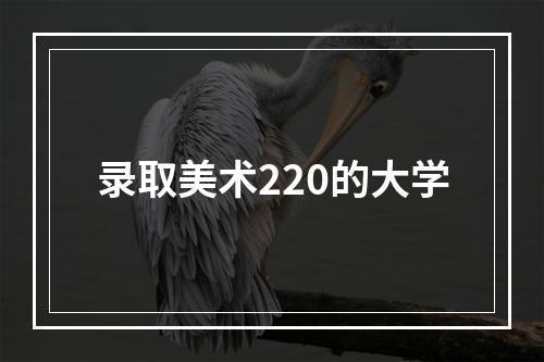 录取美术220的大学