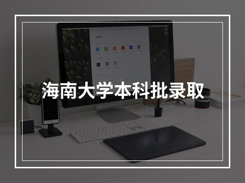 海南大学本科批录取