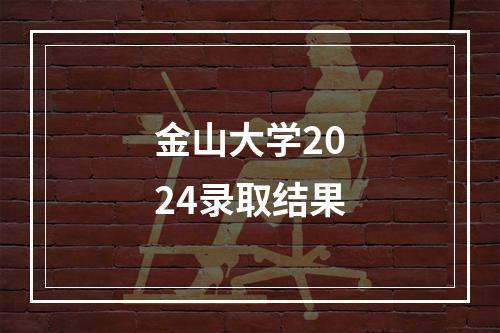 金山大学2024录取结果