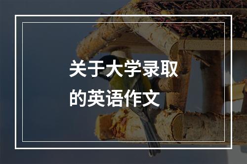 关于大学录取的英语作文