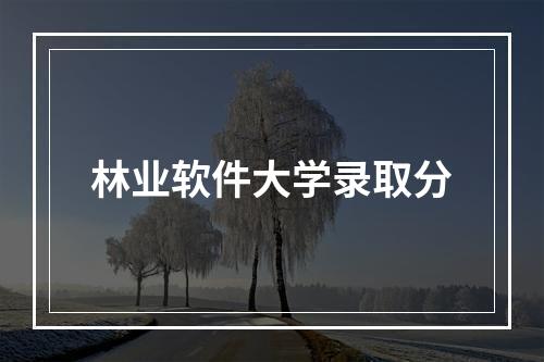 林业软件大学录取分