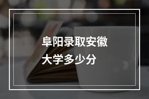 阜阳录取安徽大学多少分