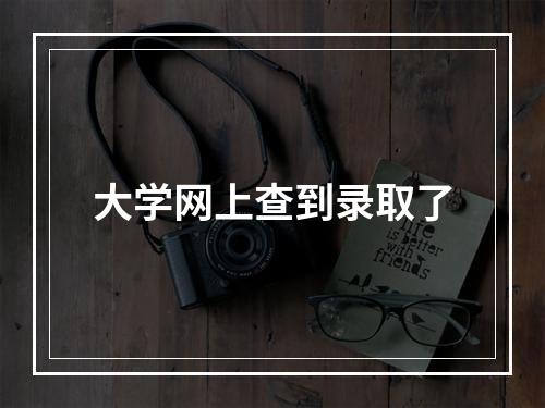 大学网上查到录取了