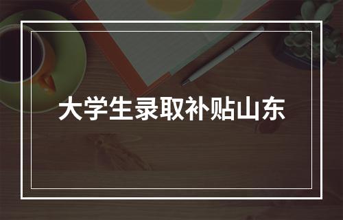 大学生录取补贴山东