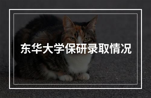 东华大学保研录取情况