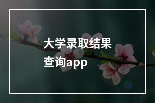 大学录取结果查询app