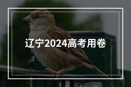 辽宁2024高考用卷