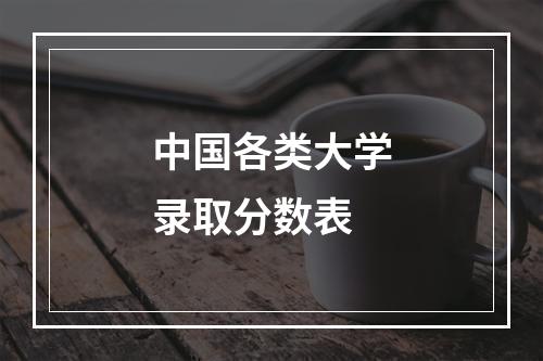 中国各类大学录取分数表