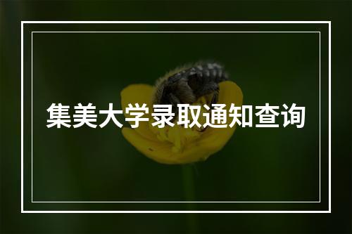 集美大学录取通知查询