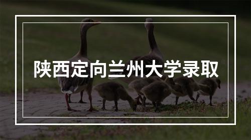 陕西定向兰州大学录取