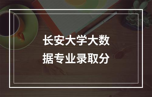 长安大学大数据专业录取分