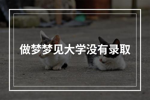 做梦梦见大学没有录取