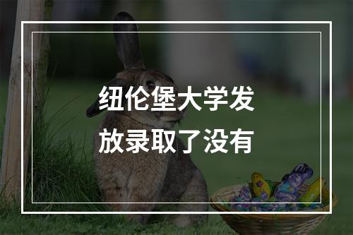 纽伦堡大学发放录取了没有