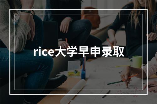 rice大学早申录取