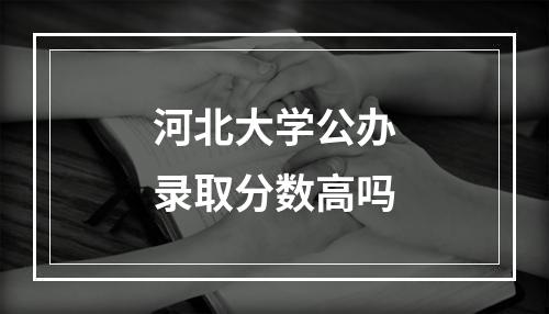 河北大学公办录取分数高吗