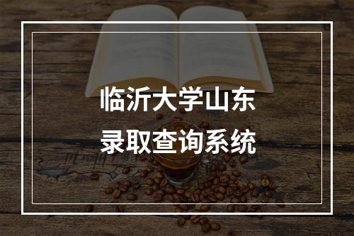 临沂大学山东录取查询系统