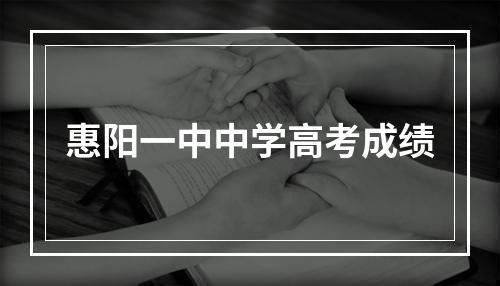 惠阳一中中学高考成绩