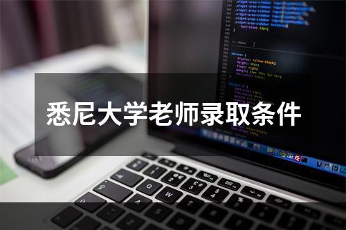 悉尼大学老师录取条件