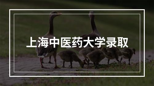 上海中医药大学录取