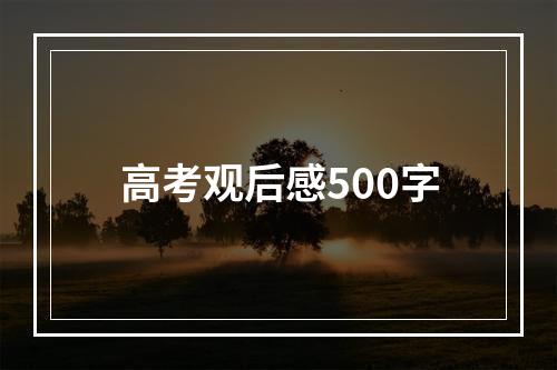 高考观后感500字