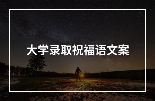 大学录取祝福语文案