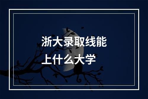 浙大录取线能上什么大学