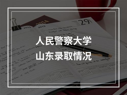 人民警察大学山东录取情况