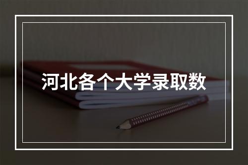 河北各个大学录取数